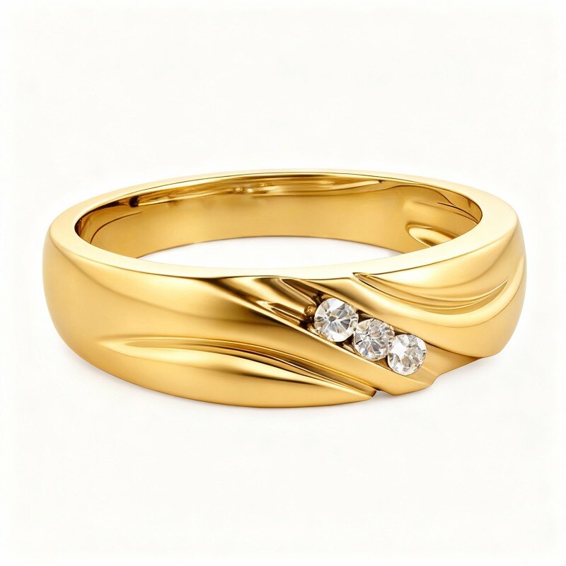 18K Gold 0.06CT.T.W. Round Cut Diamond Custom Ring-1