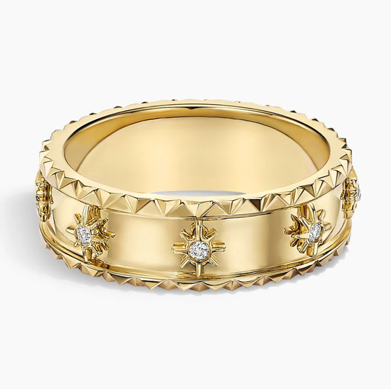 18K Gold 0.07 CT.T.W. Round Natural Diamond Wedding Band-1