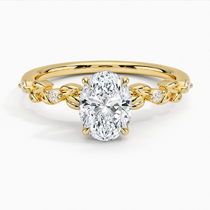 Verlobungsring aus 14-karätigem Gold mit oval geschliffenen, im Labor hergestellten Diamanten (0,55 bis 3,05 ct.T.W.), IGI-zertifiziert-1