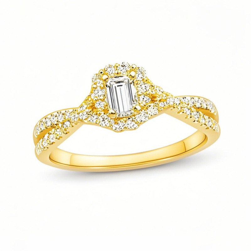 14K Gold 0.5 to 3 CT Emerald Lab Created Diamond Custom Engagement Ring D Color VVS1-VS1 Clarity 3EX-1