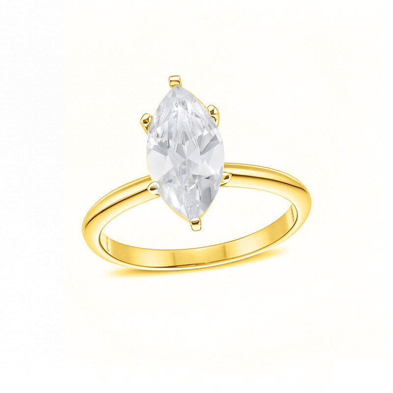 Anel de noivado personalizado em ouro de 18 quilates com diamante sintético lapidado em formato marquise de 0,5 a 3 quilates, pureza D, VS1-VVS1, certificado IGI 3EX.-1