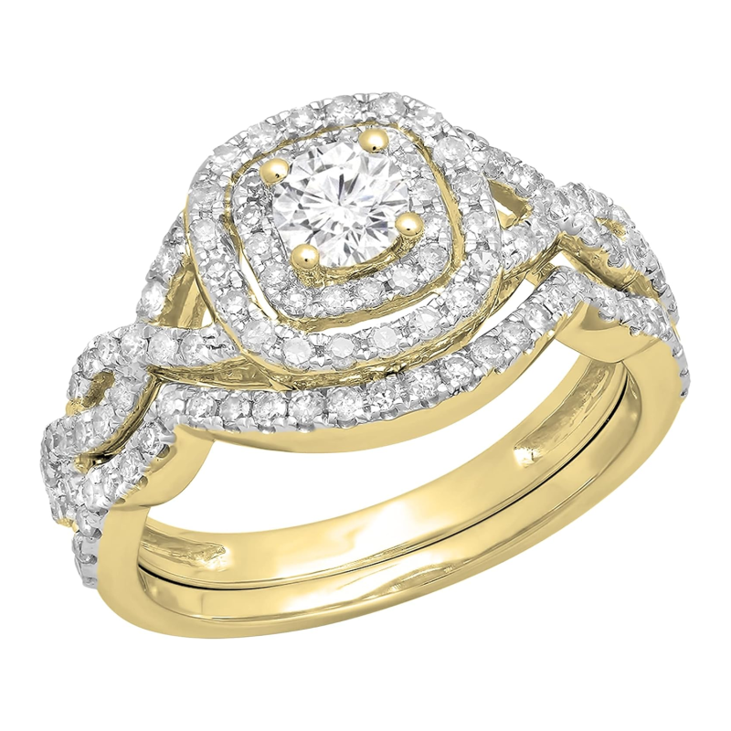 10K Gold 0.5 to 3 CT Round Lab Created Diamond Engagement Ring D Color VVS1 Clarity 3EX IGI Certified-1