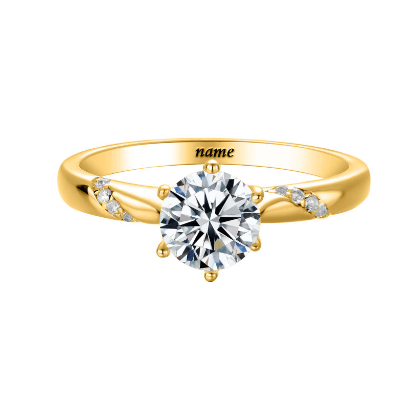 Anillo de compromiso de oro de 14 quilates con diamante de laboratorio de talla redonda de 0,75 a 3,25 quilates.-1