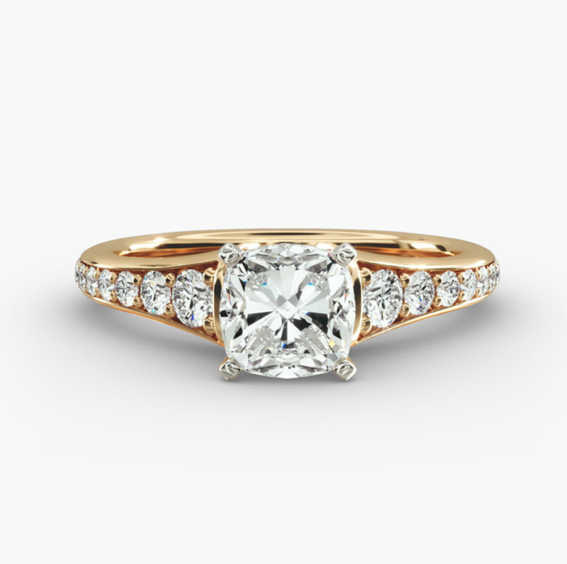 Anillo de compromiso de oro de 10 quilates con diamante talla redonda de 0,83 a 3,33 quilates en total, color D, claridad VVS-VS, certificado IGI 3EX.-1