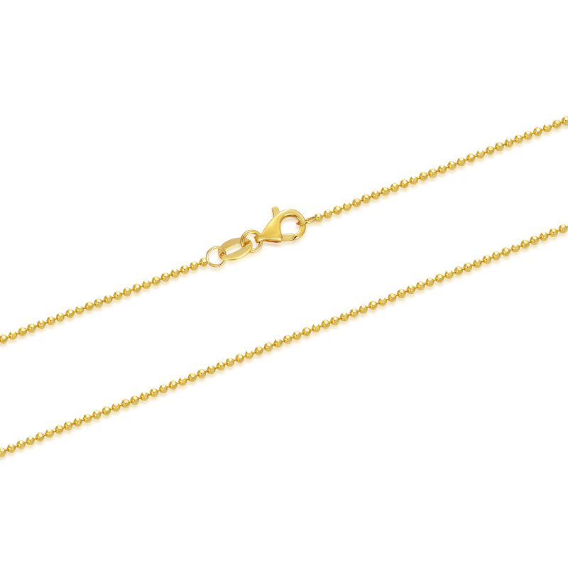 10K Gold 1.2mm Bead Chain Necklace-1
