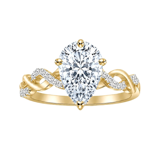 Verlovingsring van 10K goud met labgeproduceerde diamant in marquise-slijpvorm, 1,5-3,5CT, op maat gemaakt, D-kleur, VVS2-klaarheid, 3EX, IGI-gecertificeerd