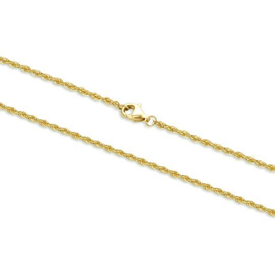 10K Gold 1.5mm Rope Chain Necklace