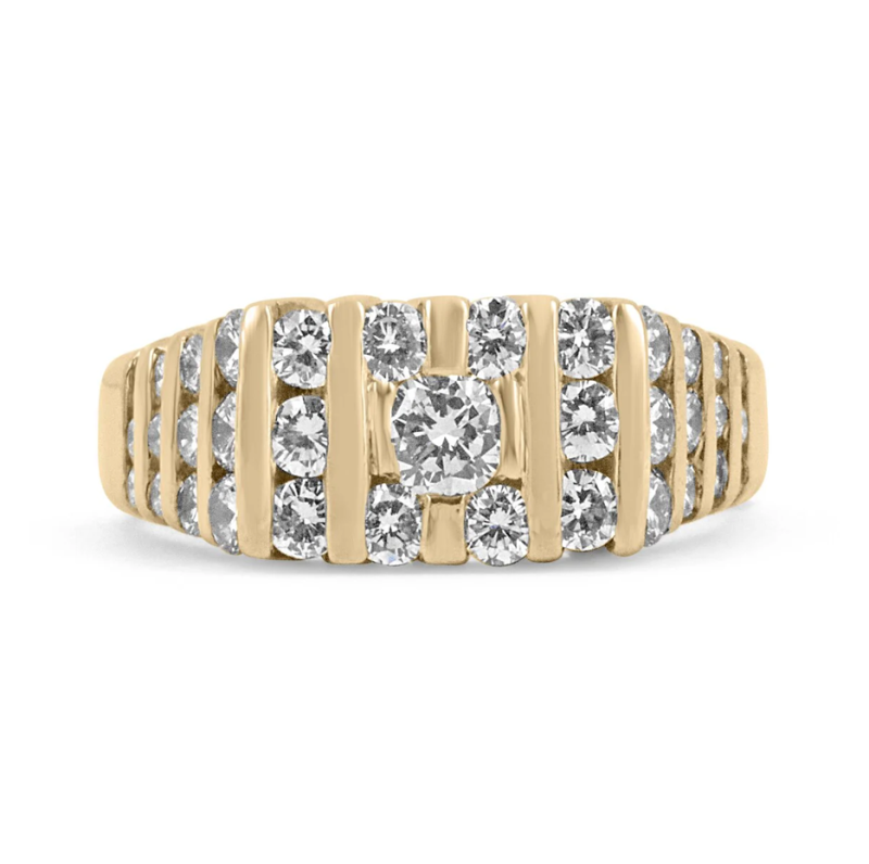 10K Gold 1.65 CTW Round Cut Lab-Grown Diamond Custom Men's Band H Color VVS1 Clarity 3EX-1