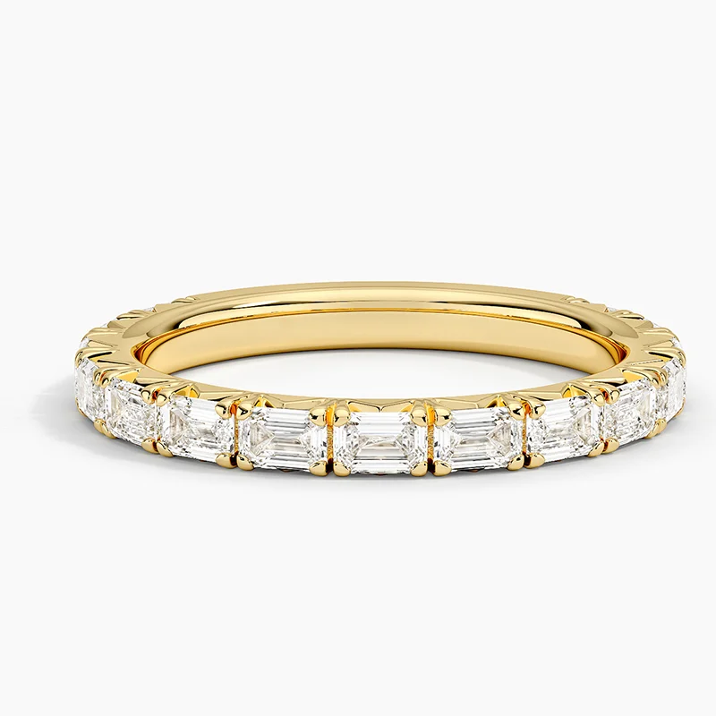 14K Gold 1 CT.T.W .Emerald Lab Created Diamond Custom Wedding Ring D Color VVS1-VS1 Clarity 3EX IGI Certified-18