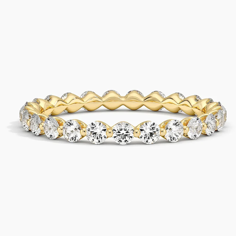 10K Gold 1 CT.T.W. Round Lab Created Diamond Wedding Ring D Color VVS1-VS1 Clarity 3EX-1