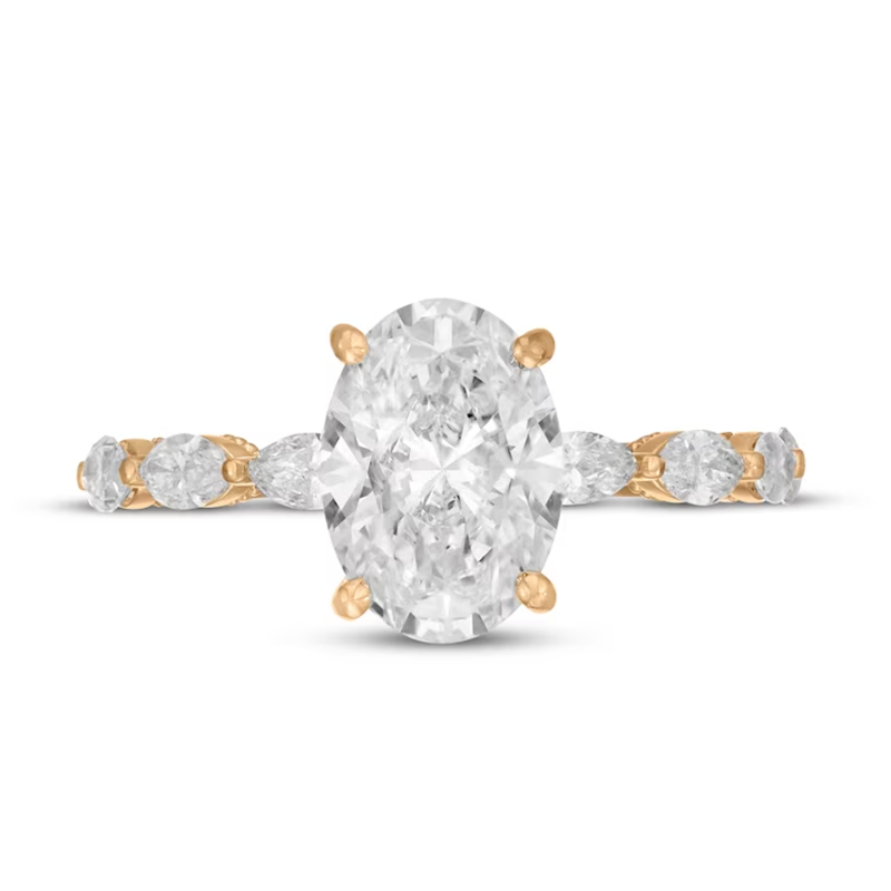 Platinum 1 to 3.5 CT.T.W. Oval Lab Created Diamond Engagement Band D-VVS1 IGI Certified-5