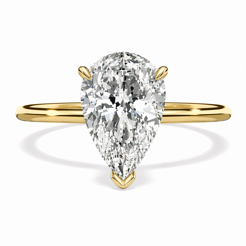 10K Gold 1 bis 3 CTW Birnen-Schliff-Labor-Diamant personalisierter Verlobungsring-18