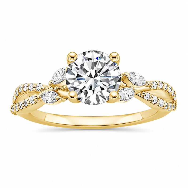 Bague de fiançailles en or 10 carats avec moissanite taille ronde de 1 à 6 carats-17