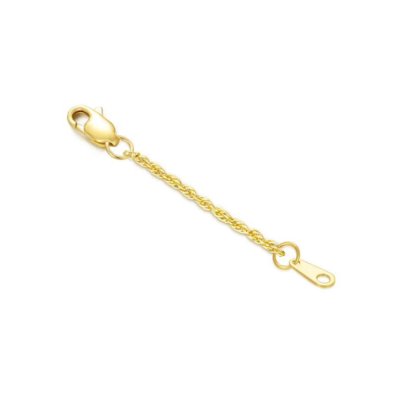 14K Gold 2Inch Hemp Rope Chain With One-Word Buckle Extender Chain-1