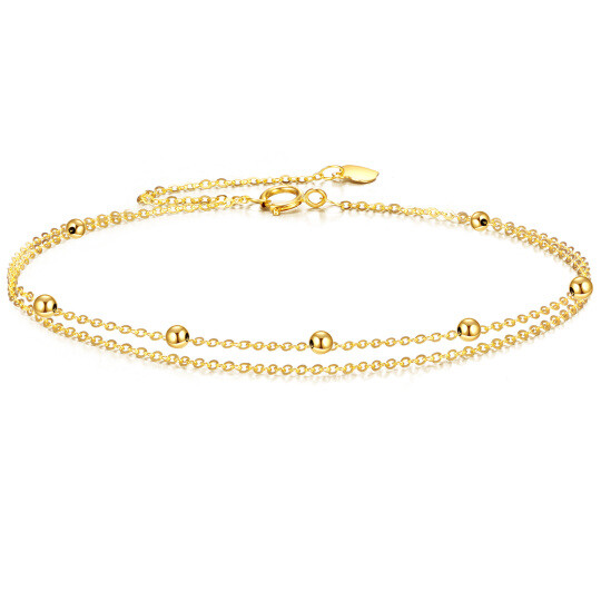 Braccialetto a strati con perline in oro 10K da 2 mm