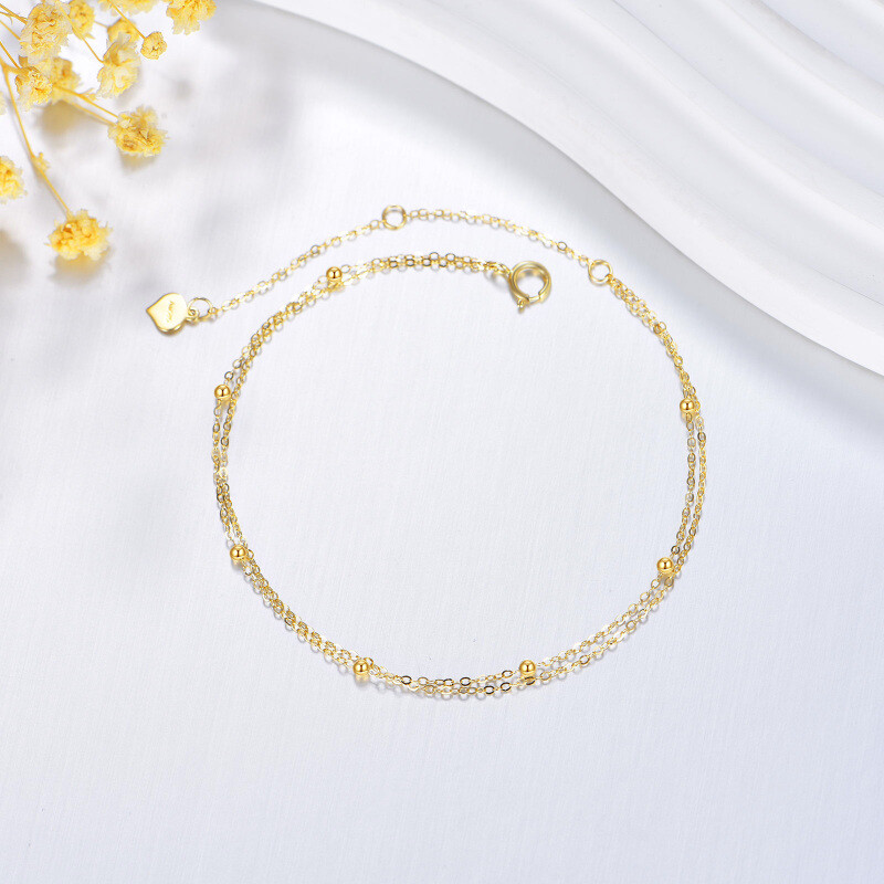 18K Gold 2mm Bead Layerered Bracelet-3