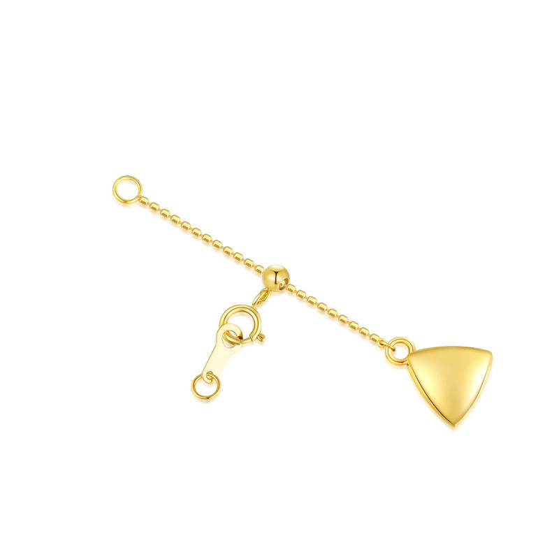 10K Gold 3Inch Triangle Bead Station Chain Extender Chain-1