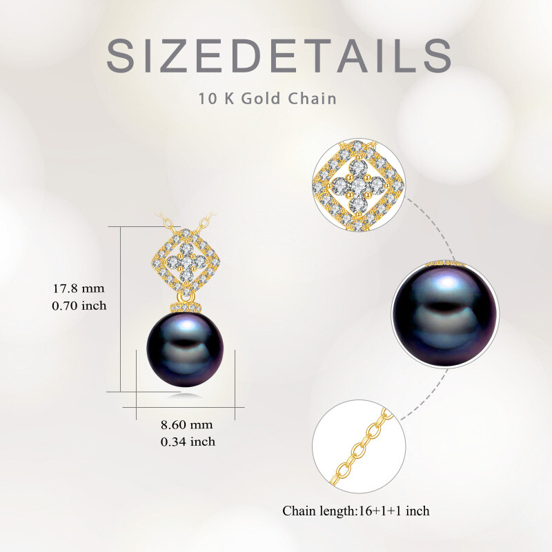 14K Gold 9mm Pearl Pendant Necklace-4