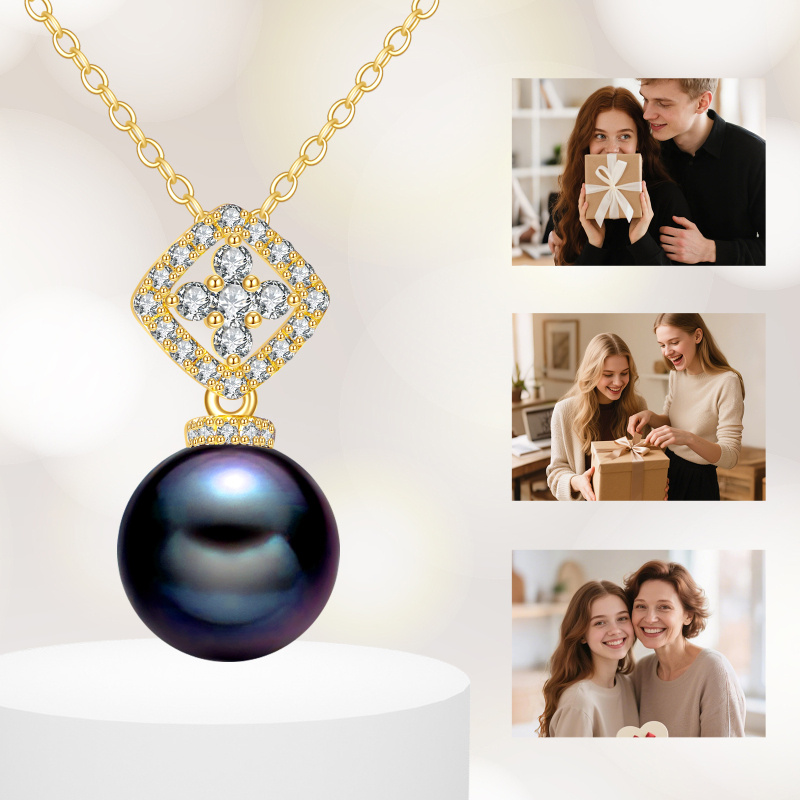 14K Gold 9mm Pearl Pendant Necklace-5