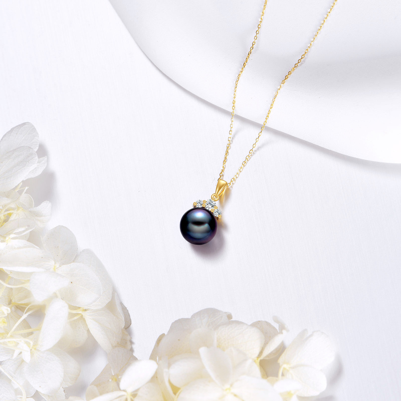 14K Gold 9mm Pearl Pendant Necklace-3