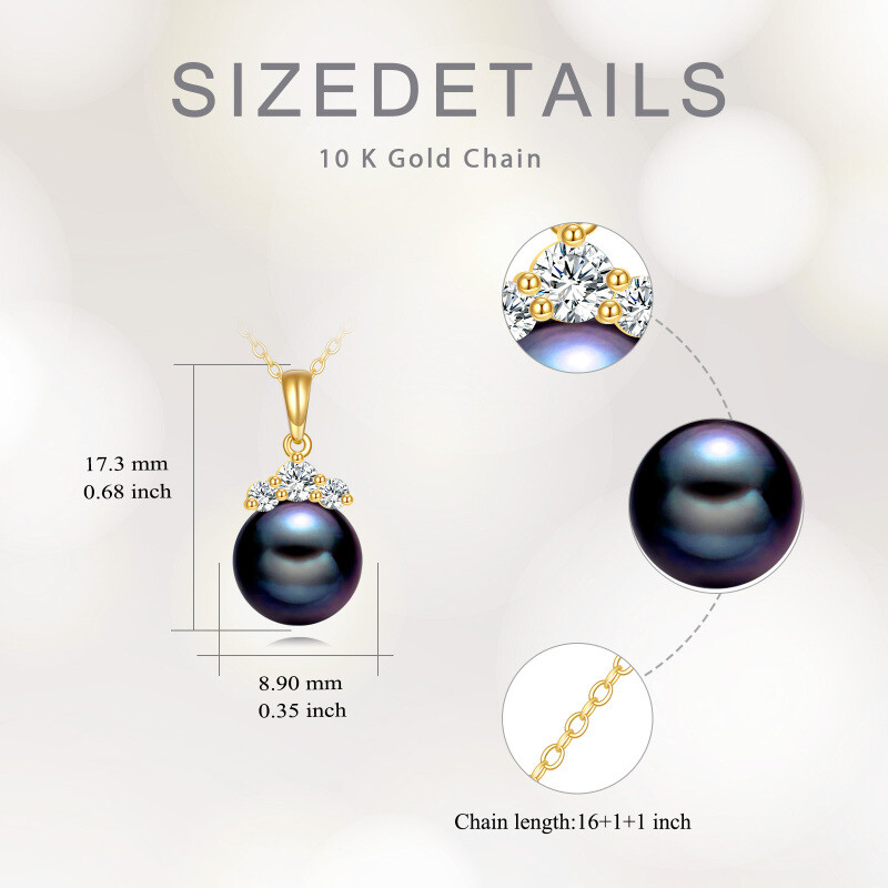 14K Gold 9mm Pearl Pendant Necklace-4