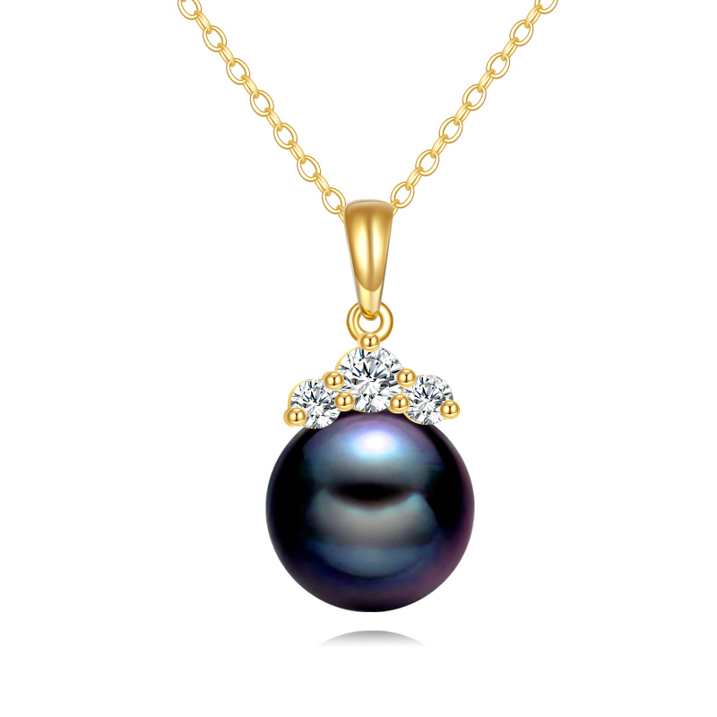 14K Gold 9mm Pearl Pendant Necklace-1