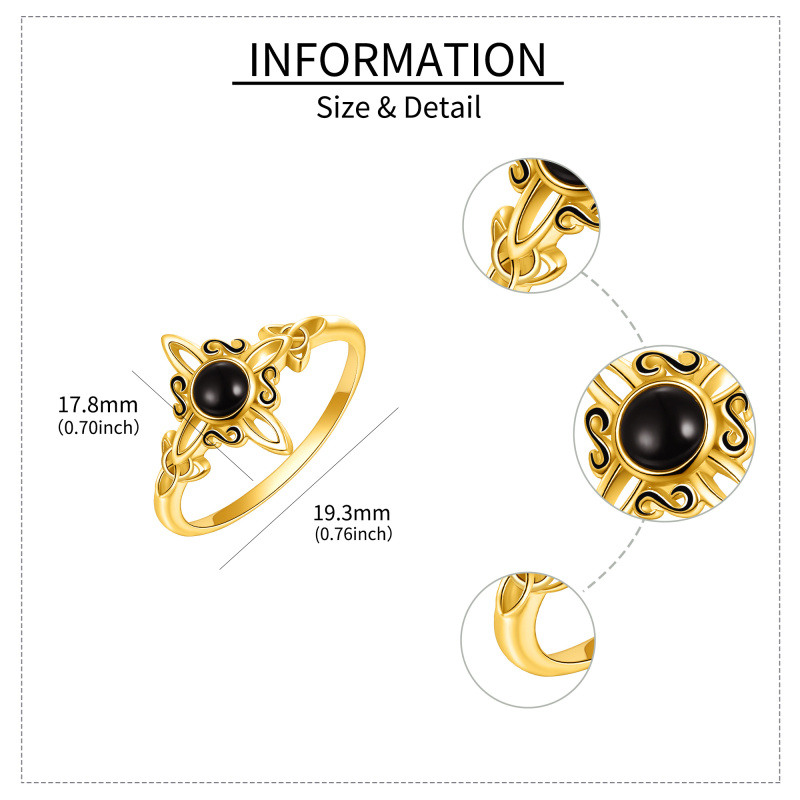 18K Gold Achat Keltischer Knoten Ring-6