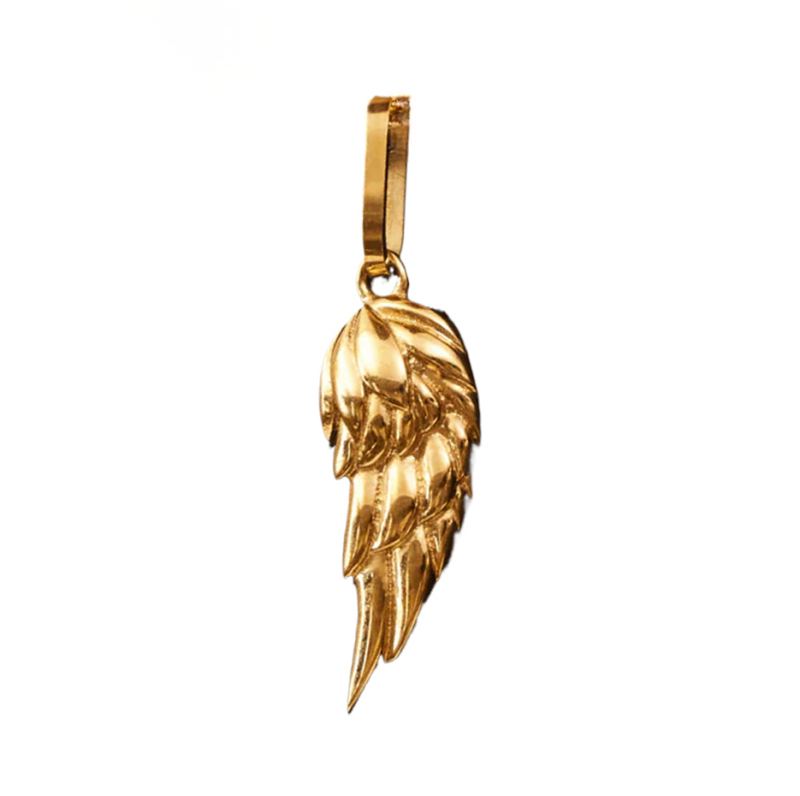 Colgantes de alas de ángel de oro de 14 quilates-1