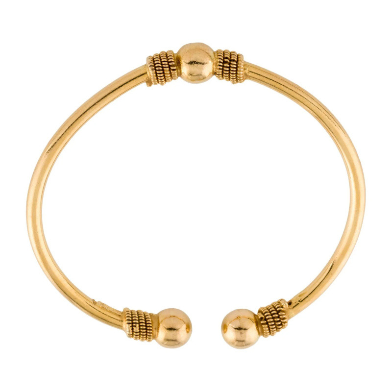 Bracelet manchette à station de perles en or 18K-3