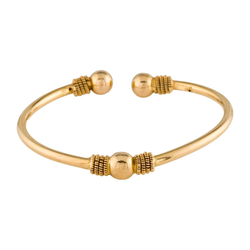 Bracelet manchette à station de perles en or 18K-1