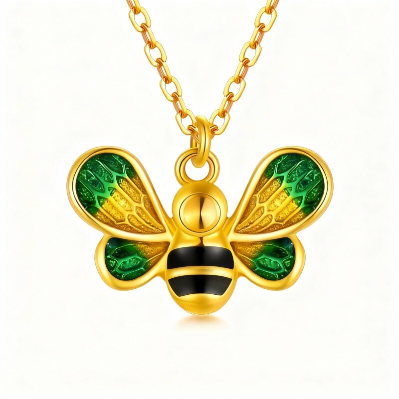 Collar con colgante de abeja de oro de 18 quilates-1