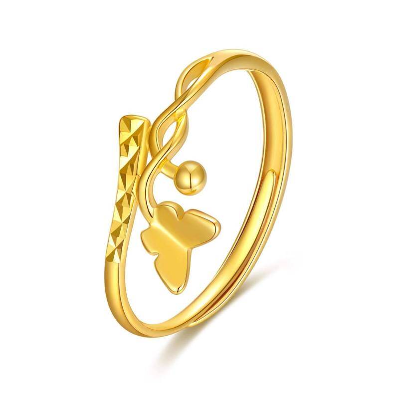Offener Schmetterlingsring aus 14-karätigem Gold-1