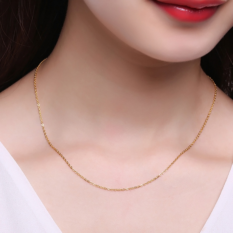 Collar de cadena de cable en Oro 14K-2