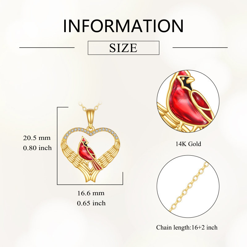 18K Gold Cardinal Pendant Necklace-4