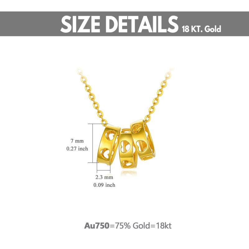 Collar Colgante Círculo y Corazón Oro 10K-6