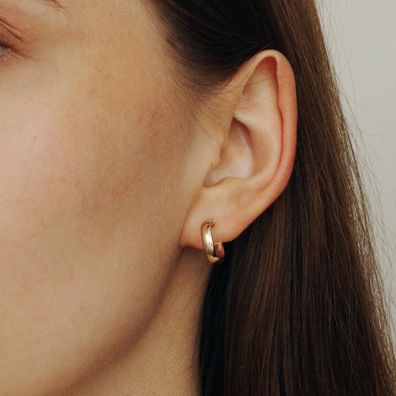 18K Gold Circle Hoop Earrings-2