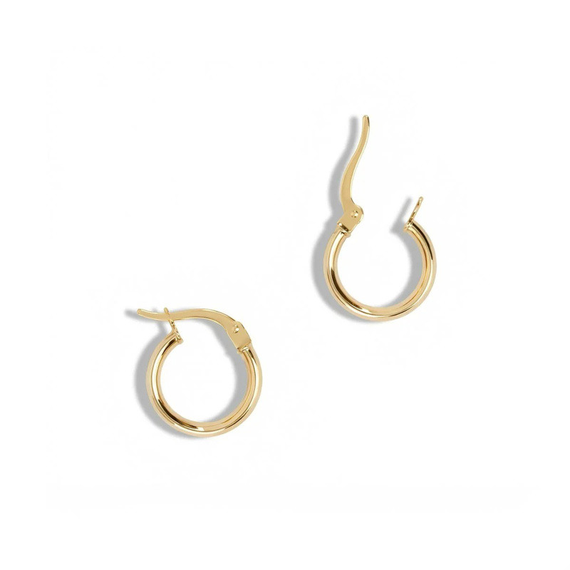 18K Gold Circle Hoop Earrings-3