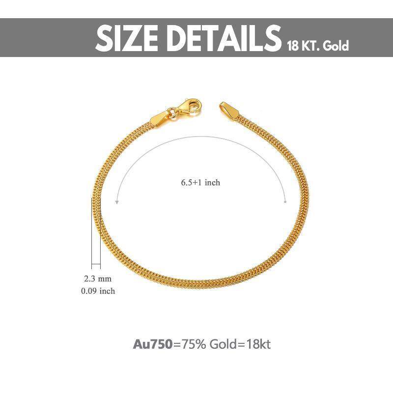 Pulsera de cadena de malla circular de oro de 18 quilates-2