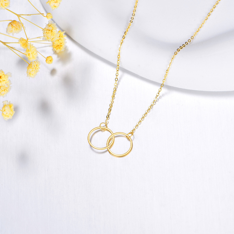 14K Gold Circle Pendant Necklace-3