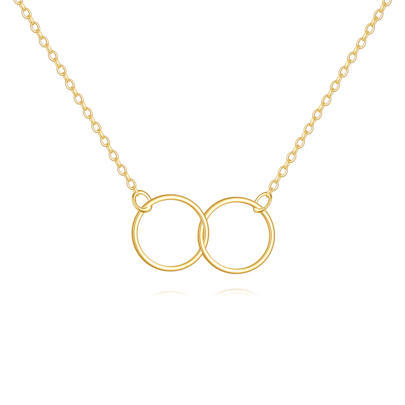 14K Gold Circle Pendant Necklace-1