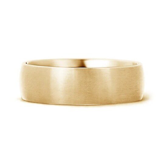 Anillo de boda de oro de 14 quilates con acabado mate y cúpula baja para hombres