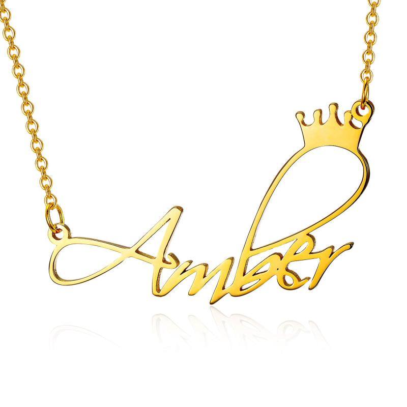 Collar Colgante Nombre Clásico Oro 14K-2