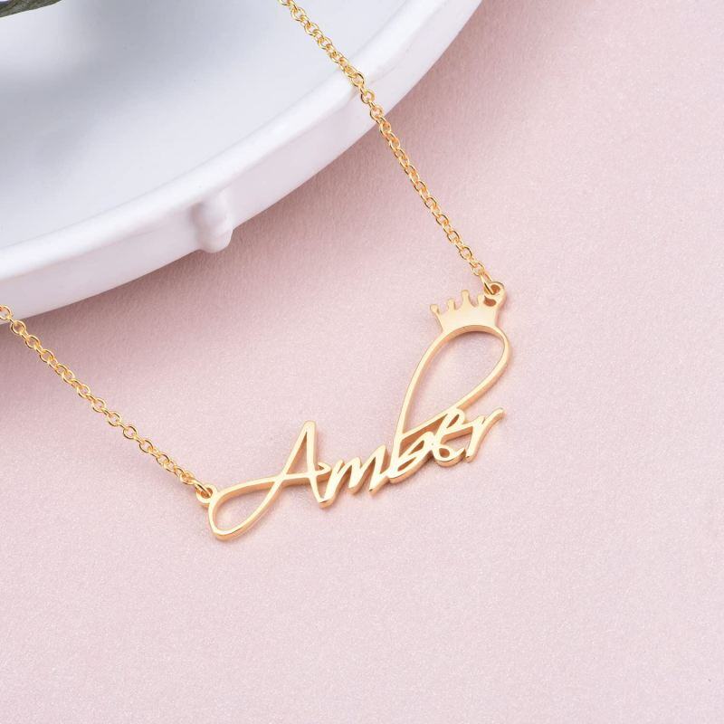 Collar Colgante Nombre Clásico Oro 14K-4