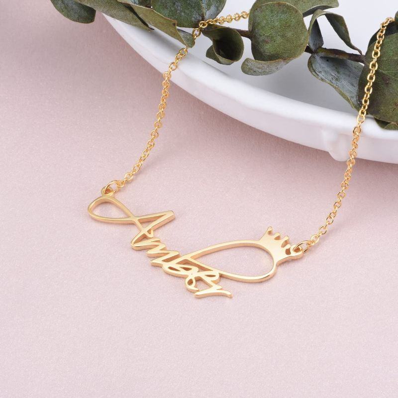 Collar Colgante Nombre Clásico Oro 14K-5
