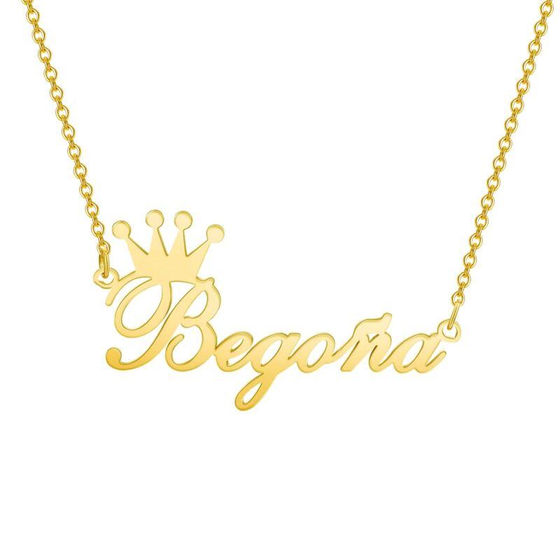 Collar Colgante Nombre Clásico Oro 14K-1