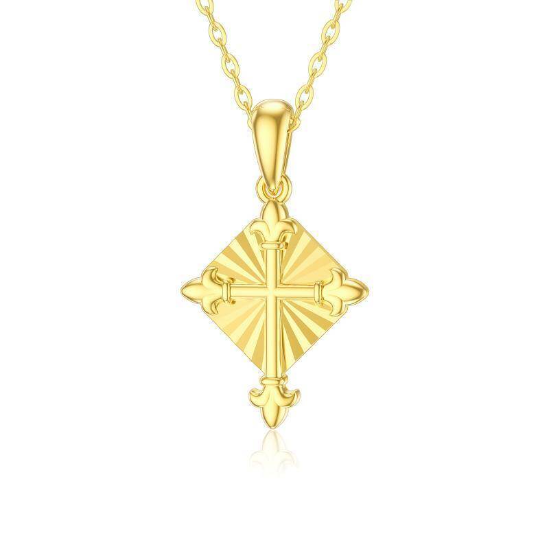 Naszyjnik z krzyżem ze złota 14K-1