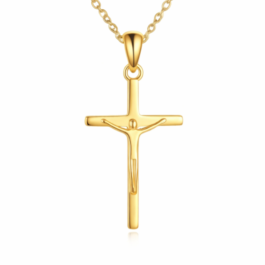 Colar com Pingente de Cruz em Ouro 10K