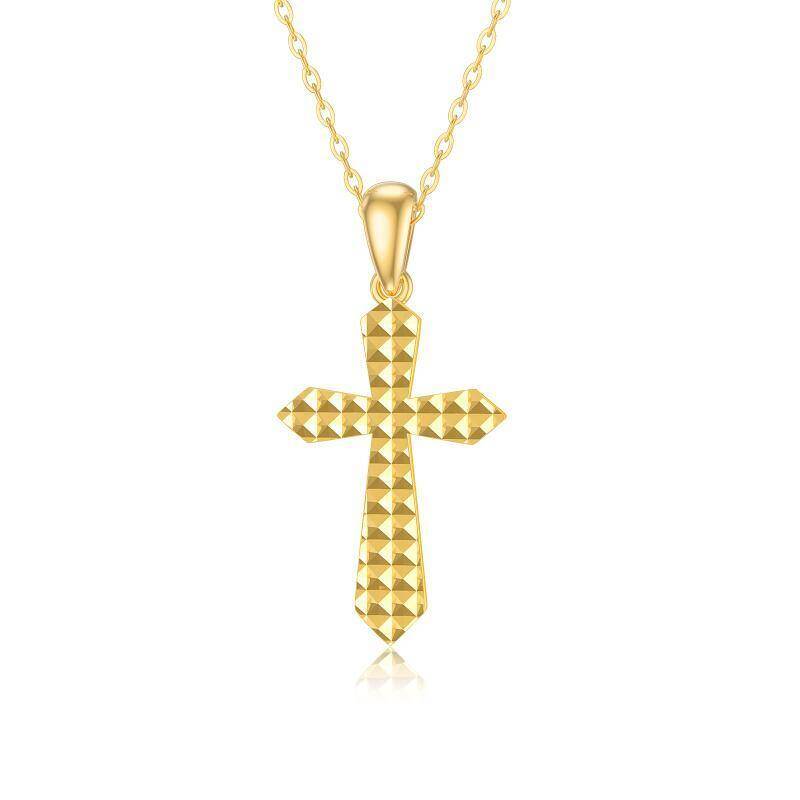 18K Gold Cross Pendant Necklace-1