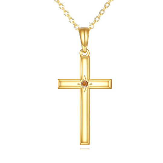 10K Gold Cross Pendant Necklace