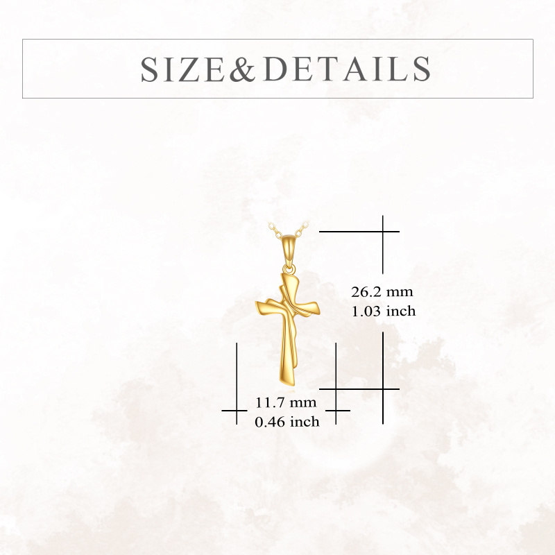 Collar colgante de oro 14K con cruz-4